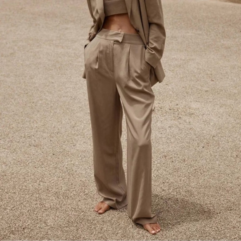 DISSH Karla Camel Tencel Linen Blend Pant